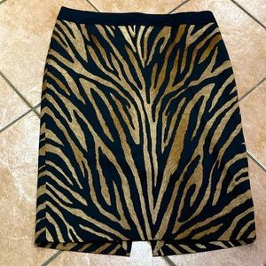 EUC White House Black Market zebra skirt